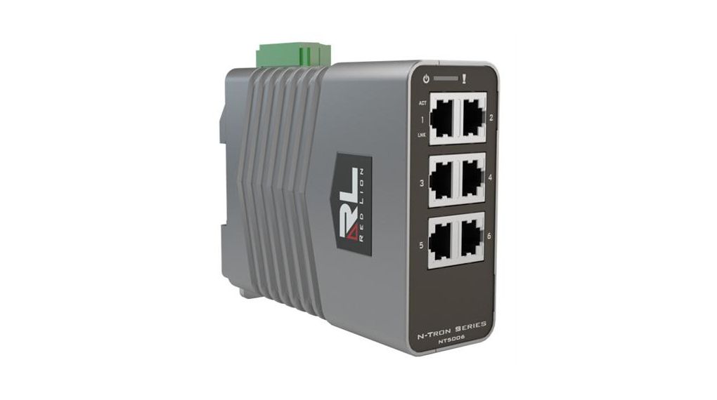 Industriell Ethernet-switch, RJ45-portar 6, 1Gbps, Hanterat